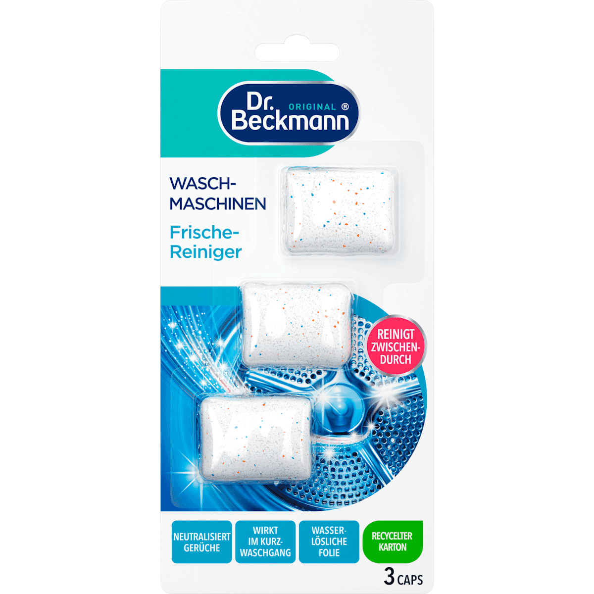 Dr. Beckmann Cleanser lave-linge freshness, 3 pcs (Dr. Beckmann Waschmaschinenreiniger Frische, 3 St) — authentic German product in Morocco