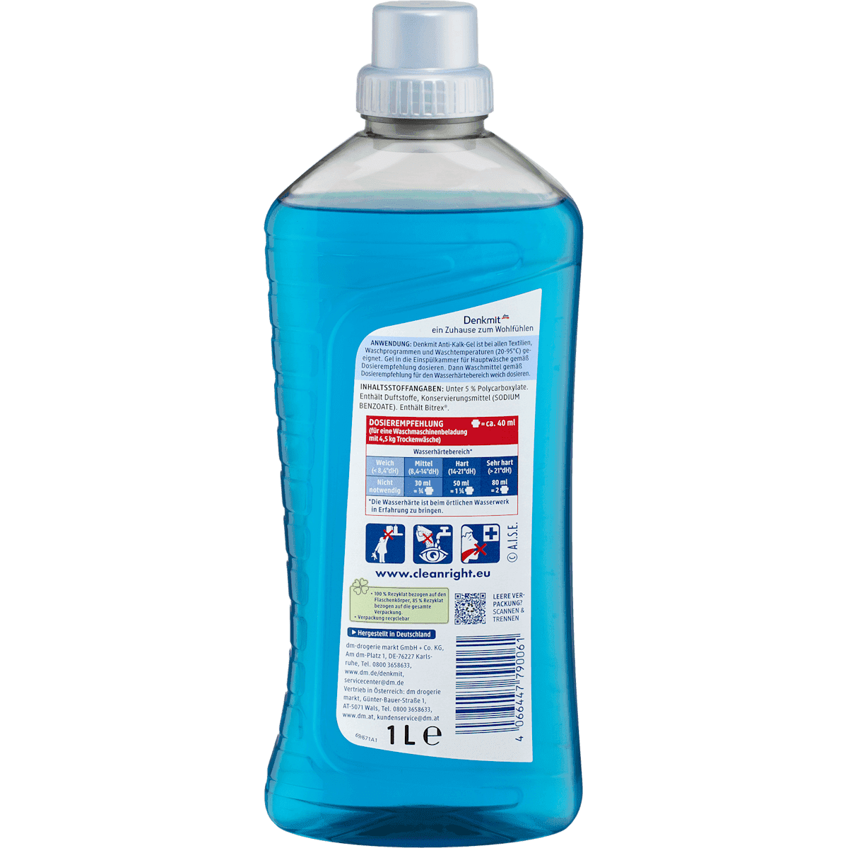 Denkmit Nettoyant anti-calcaire Gel pour Machine à laver, 1 l (Denkmit Kalkreiniger Gel für Waschmaschine, 1 l) — produit allemand authentique au Maroc