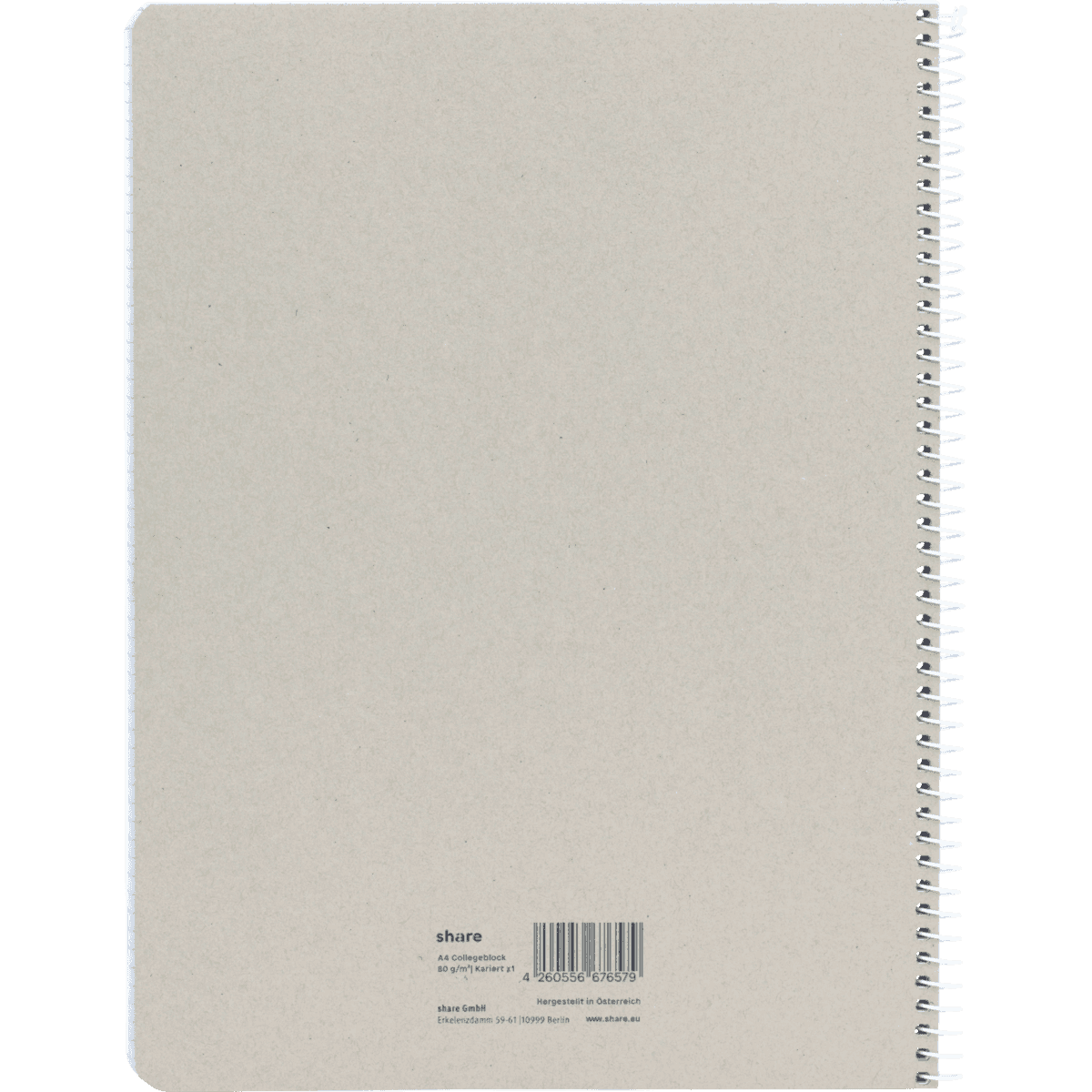 share Bloc-notes A4 à carreaux 80 feuilles, 1 pièce (share Collegeblock A4 kariert 80 Blatt, 1 St) — produit allemand authentique au Maroc