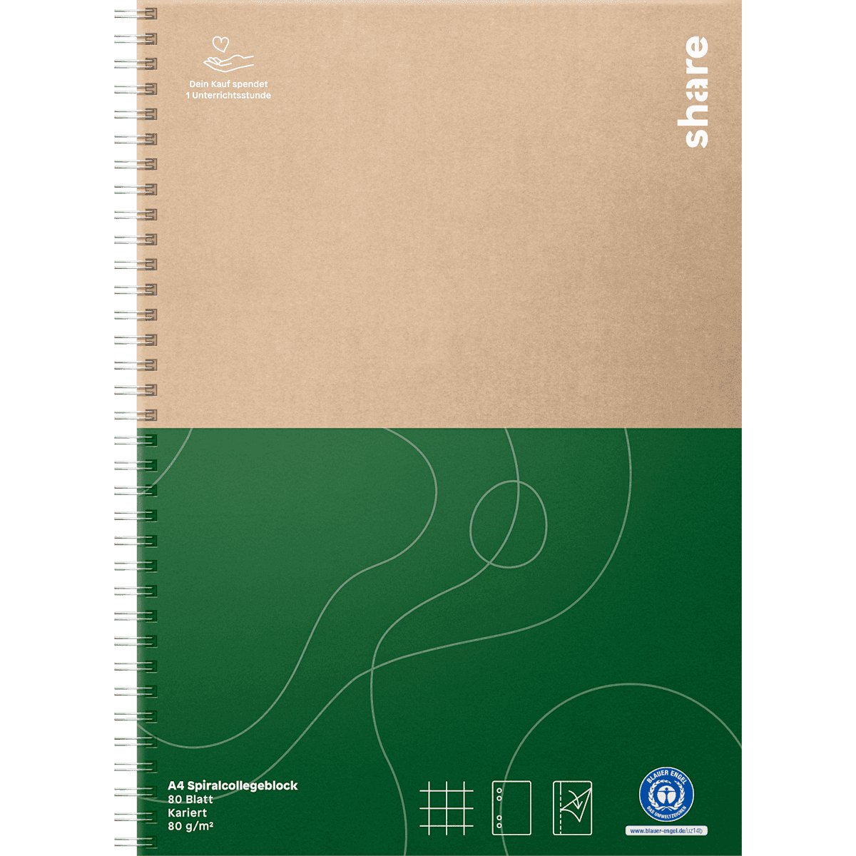 share Bloc-notes A4 à carreaux 80 feuilles, 1 pièce — منتج ألماني أصلي في المغرب