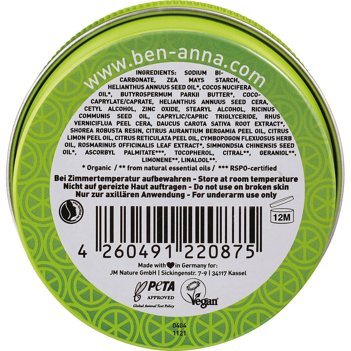 BEN&ANNA Déodorant crème Déodorant Persian Lime, 45 g (BEN&ANNA Deo Creme Deodorant Persian Lime, 45 g) — منتج ألماني أصلي في المغرب