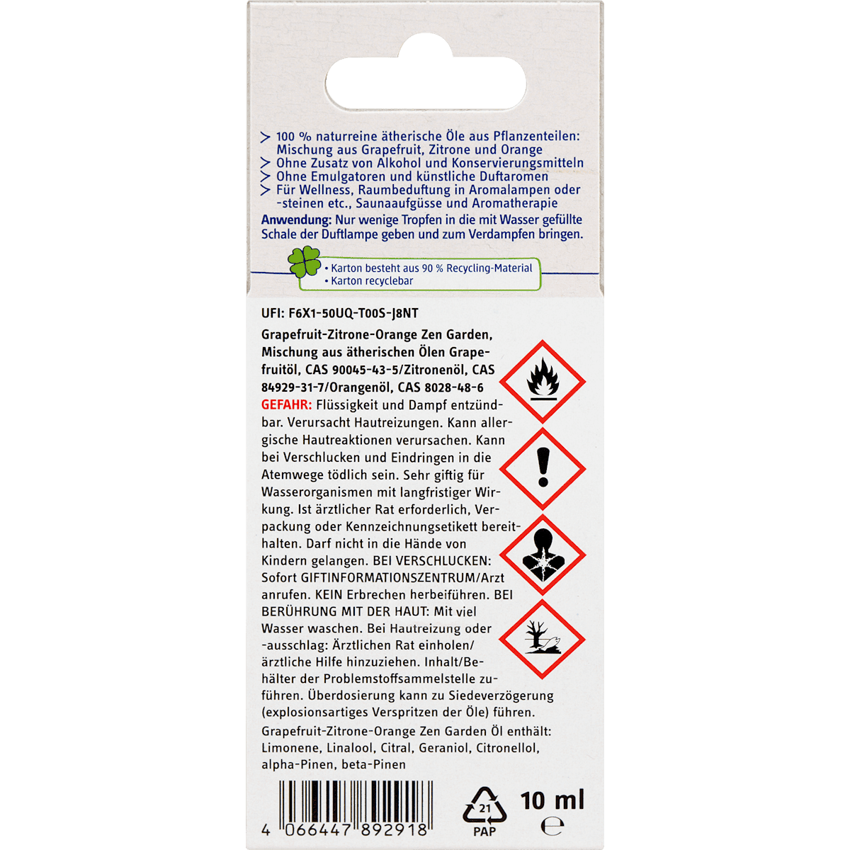 Profissimo Huile essentielle jardin zen, 10 ml (Profissimo Ätherisches Öl Zen Garten, 10 ml) — produit allemand authentique au Maroc