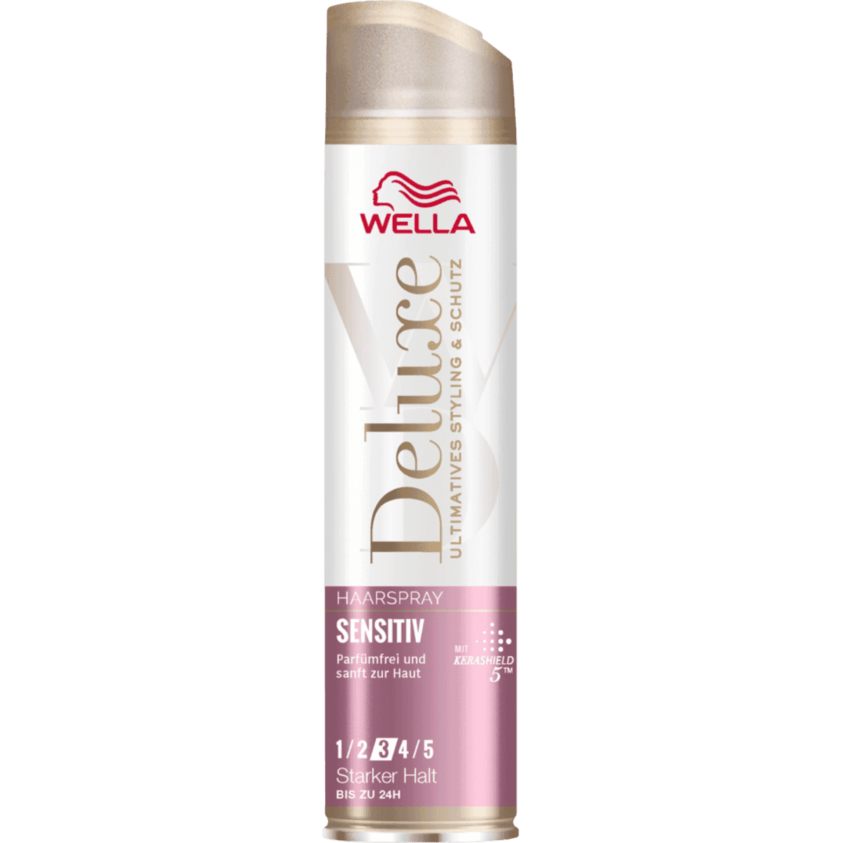 WELLA Deluxe Laque Sensitiv, Starker Halt, 250 ml (WELLA Deluxe Haarspray Sensitiv, Starker Halt, 250 ml) — authentic German product in Morocco