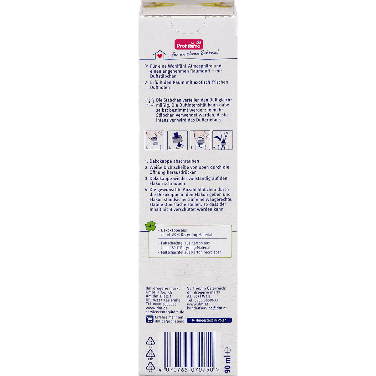Profissimo Sticks scented Raumduft Lemongras, 90 ml (Profissimo Duftstäbchen Raumduft Lemongras, 90 ml) — authentic German product in Morocco