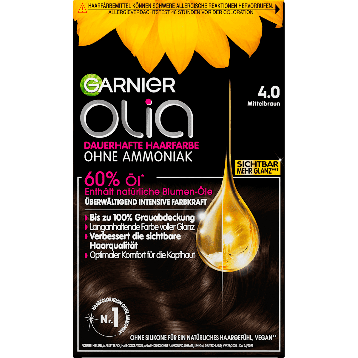 GARNIER olia Coloration 4.0 châtain, 1 pièce — منتج ألماني أصلي في المغرب