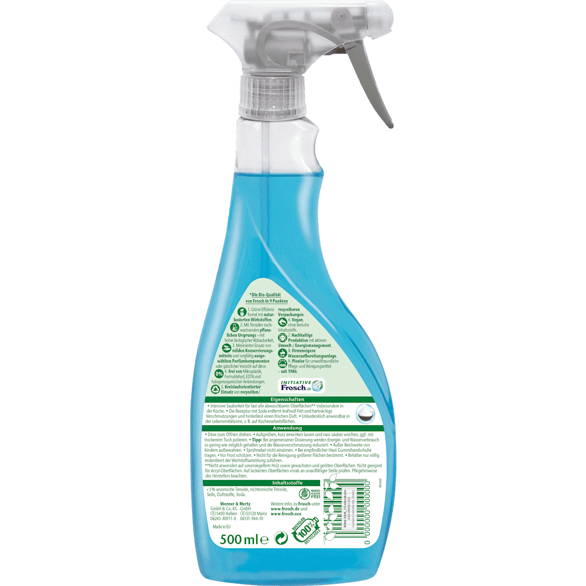 Frosch Nettoyant multi-usages Soda, 500 ml (Frosch Allzweckreiniger Soda, 500 ml) — produit allemand authentique au Maroc