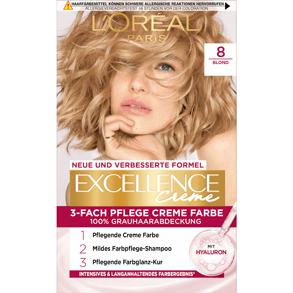 L'ORÉAL PARiS EXCELLENCE Creme Coloration 8 Blond, 1 pièce — منتج ألماني أصلي في المغرب