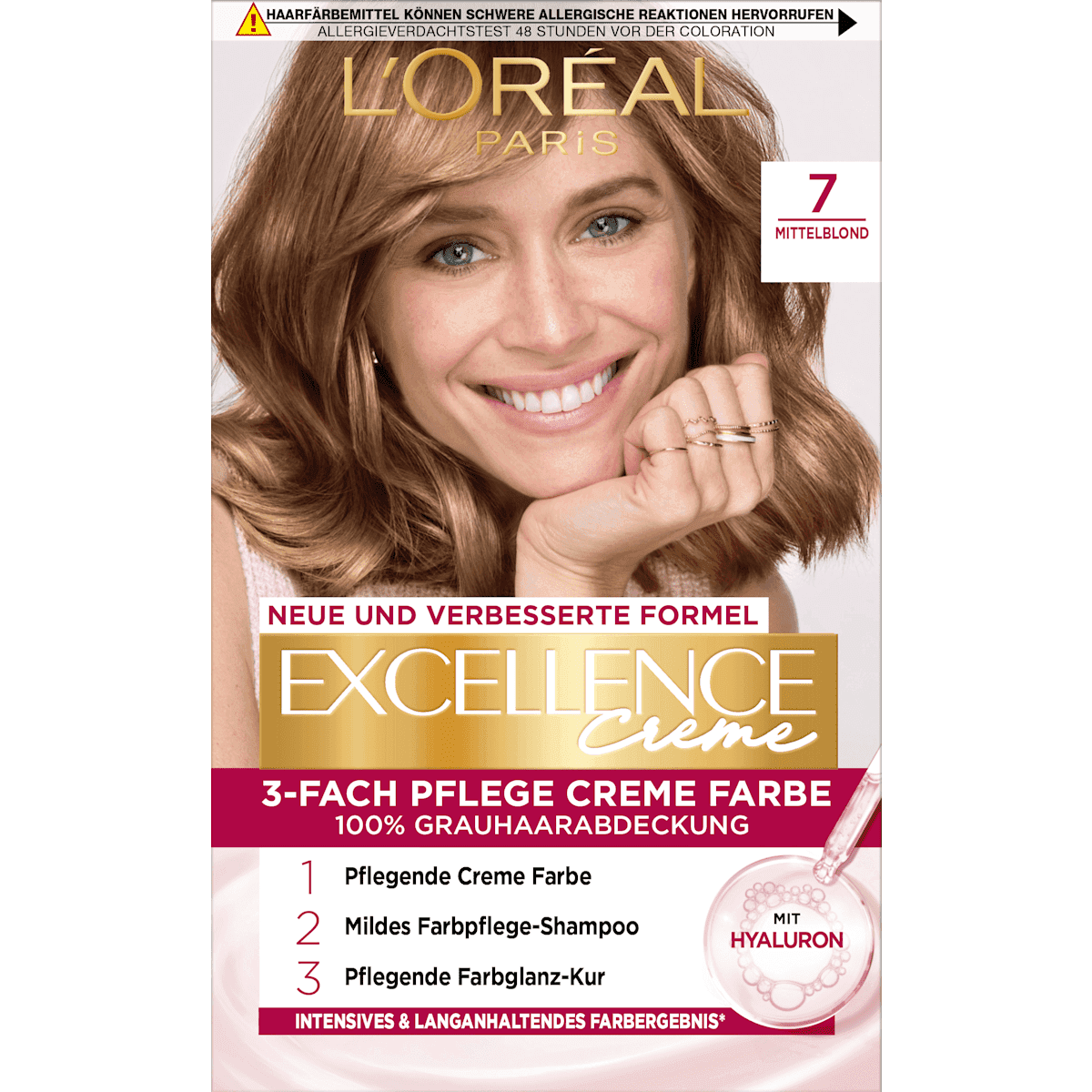 L'ORÉAL PARiS EXCELLENCE Creme Coloration 7 blond moyen, 1 pièce — منتج ألماني أصلي في المغرب