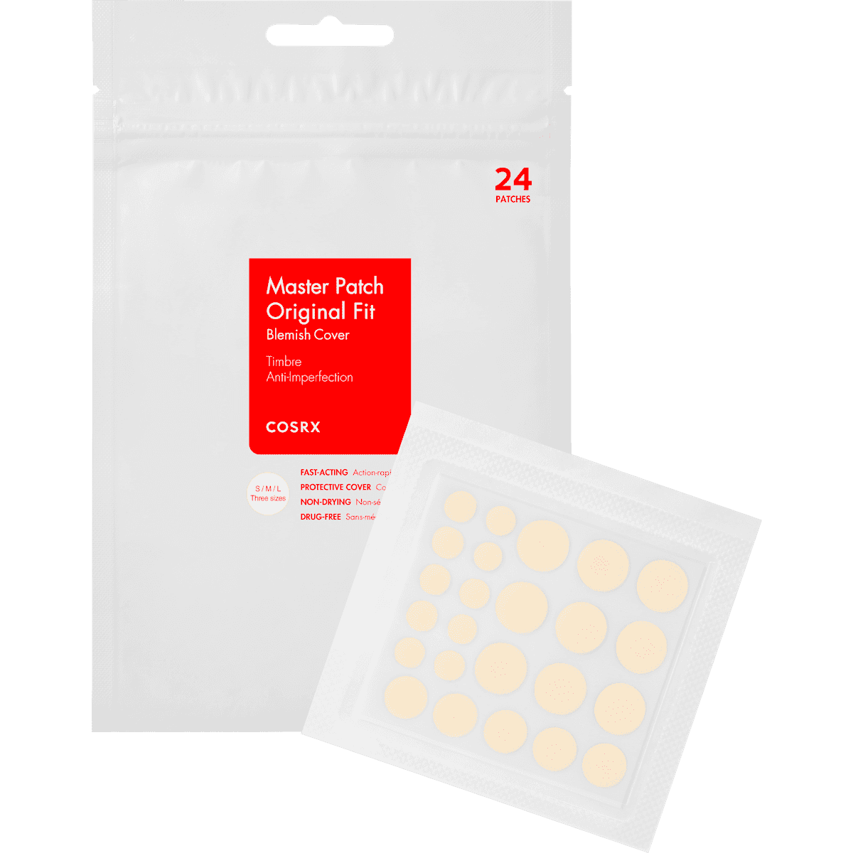 Cosrx anti-boutons Patches Master Original Fit, 24 pièces — produit allemand authentique au Maroc