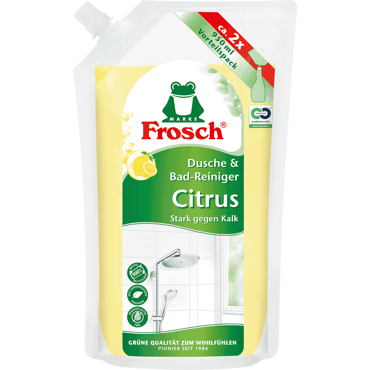 Frosch Nettoyant salle de bain Citrus recharge, 950 ml (Frosch Bad-Reiniger Citrus Nachfüllpack, 950 ml) — منتج ألماني أصلي في المغرب