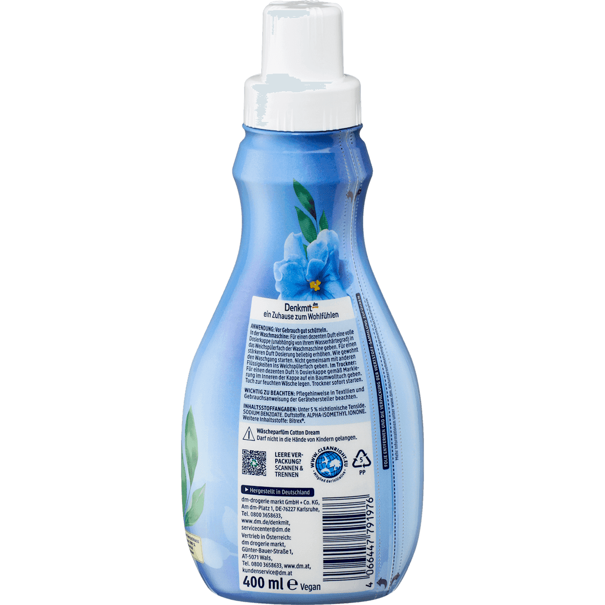 Denkmit Parfum de linge Cotton Dream, 400 ml (Denkmit Wäscheparfüm Cotton Dream, 400 ml) — produit allemand authentique au Maroc