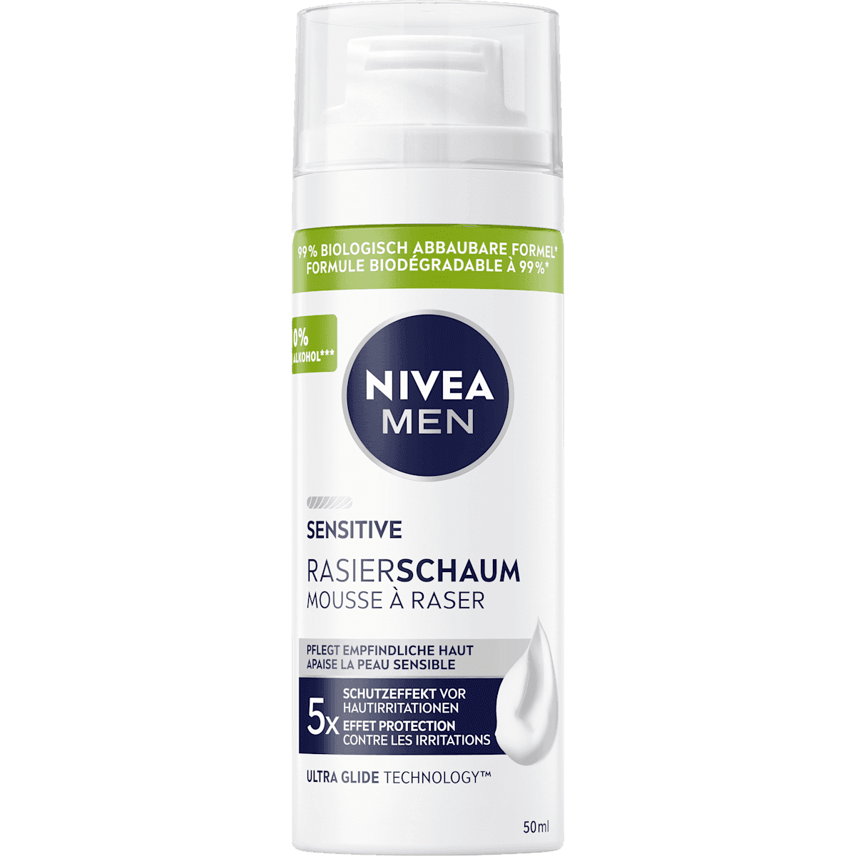 NIVEA MEN shaving foam, sensitive, size travel, 50 ml — authentic German product in Morocco
