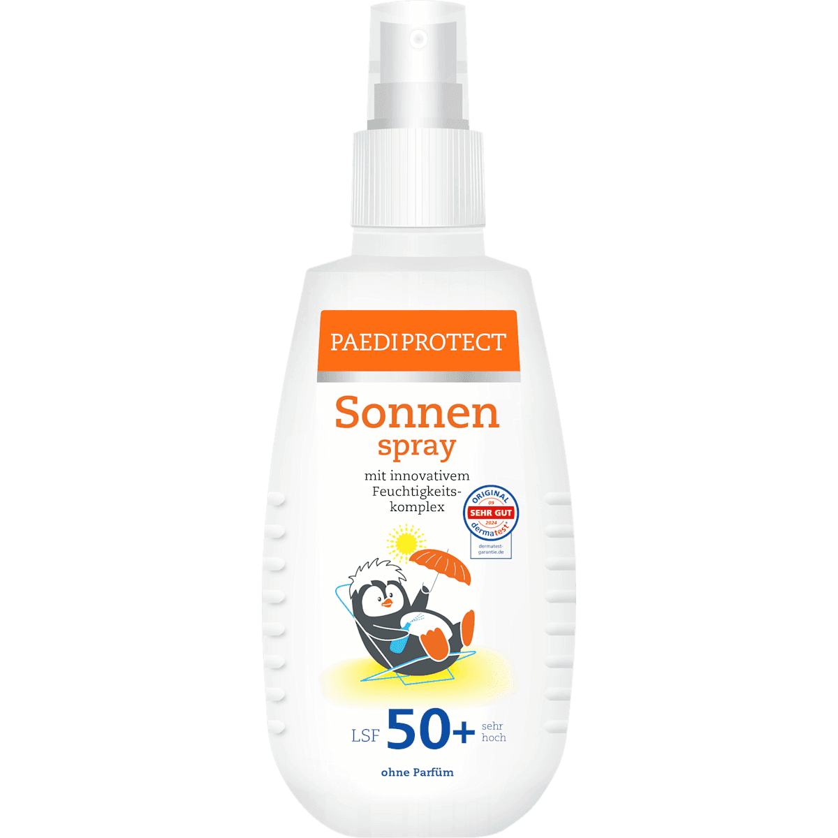 PAEDIPROTECT Spray solaire LSF 50+, sans parfum, 150 ml (PAEDIPROTECT Sonnenspray LSF 50+, parfümfrei, 150 ml) — produit allemand authentique au Maroc
