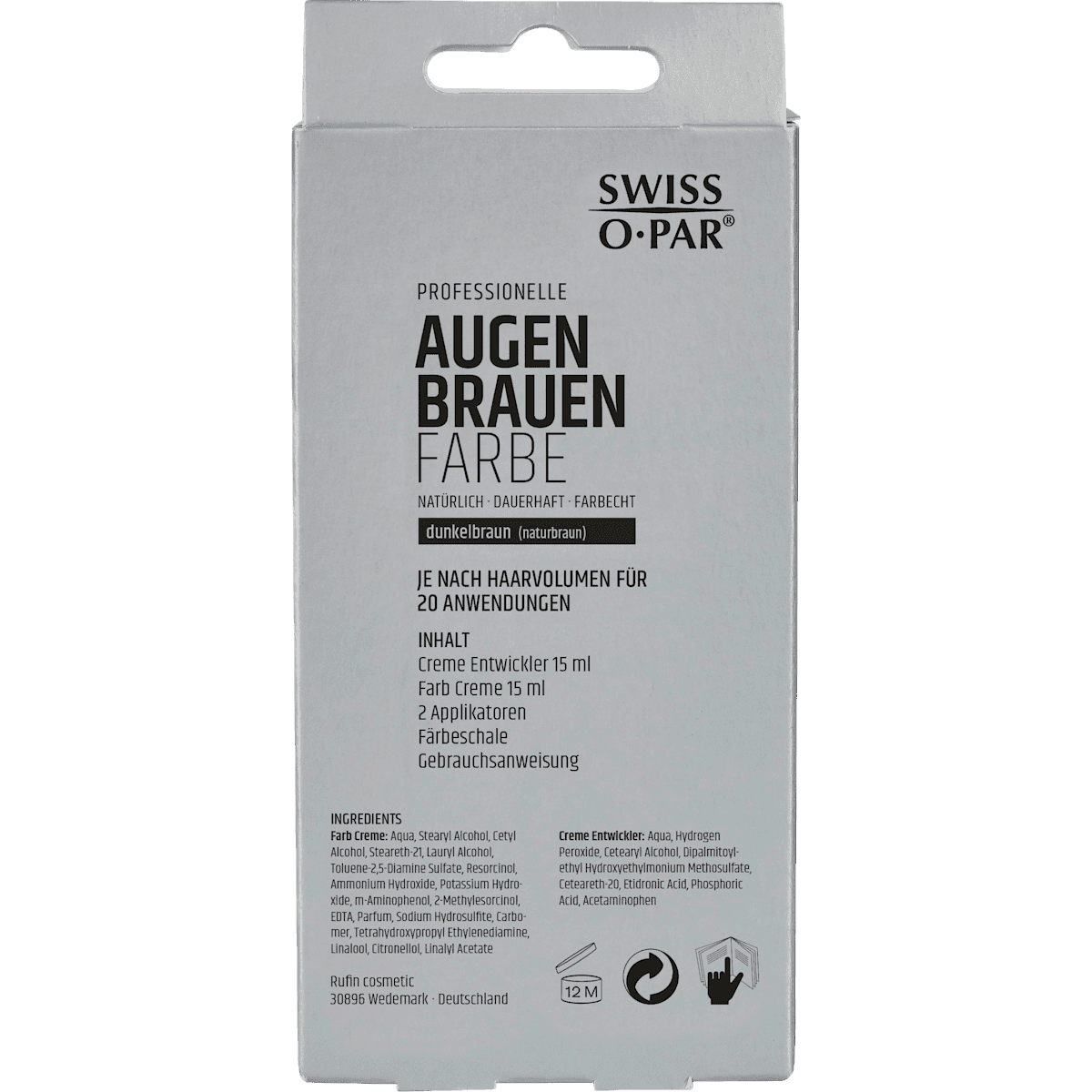 Swiss-o-Par Coloration sourcils Naturbraun, 1 pièce (Swiss-o-Par Augenbrauenfarbe Naturbraun, 1 St) — منتج ألماني أصلي في المغرب