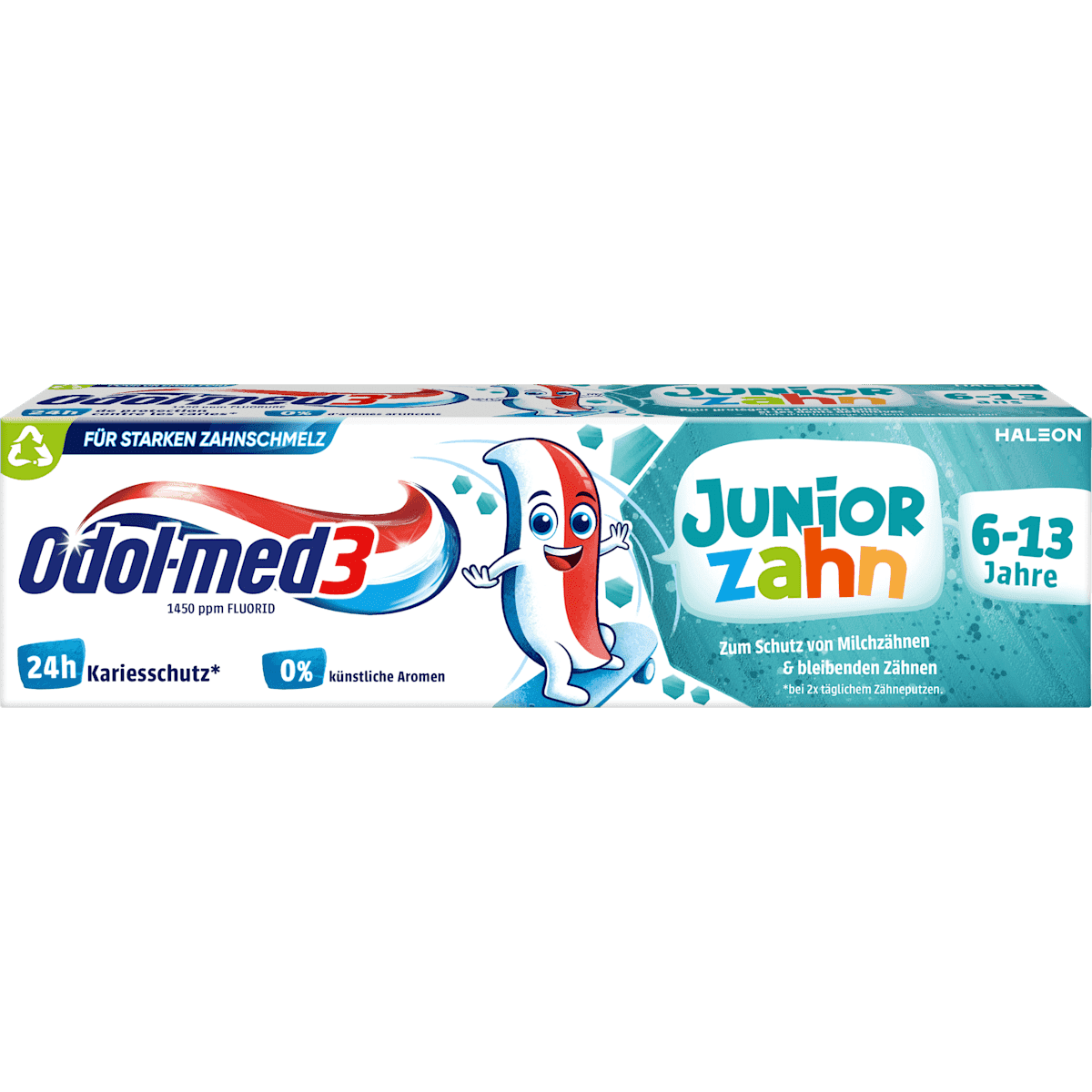 Odol med 3 Toothpaste Junior 6-13 years, 75 ml (Odol med 3 Zahnpasta Juniorzahn 6-13 Jahren, 75 ml) — authentic German product in Morocco