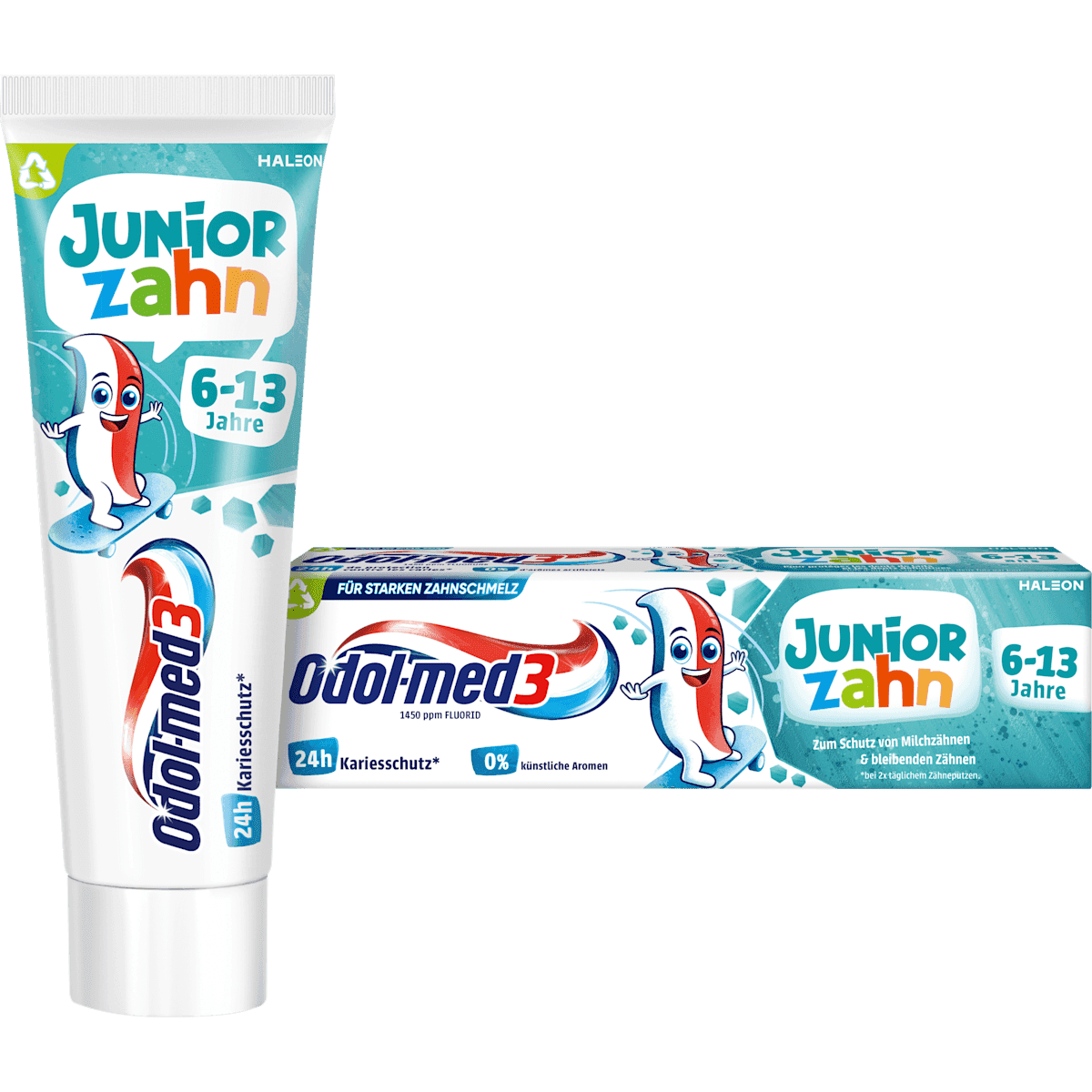 Odol med 3 Toothpaste Junior 6-13 years, 75 ml (Odol med 3 Zahnpasta Juniorzahn 6-13 Jahren, 75 ml) — authentic German product in Morocco