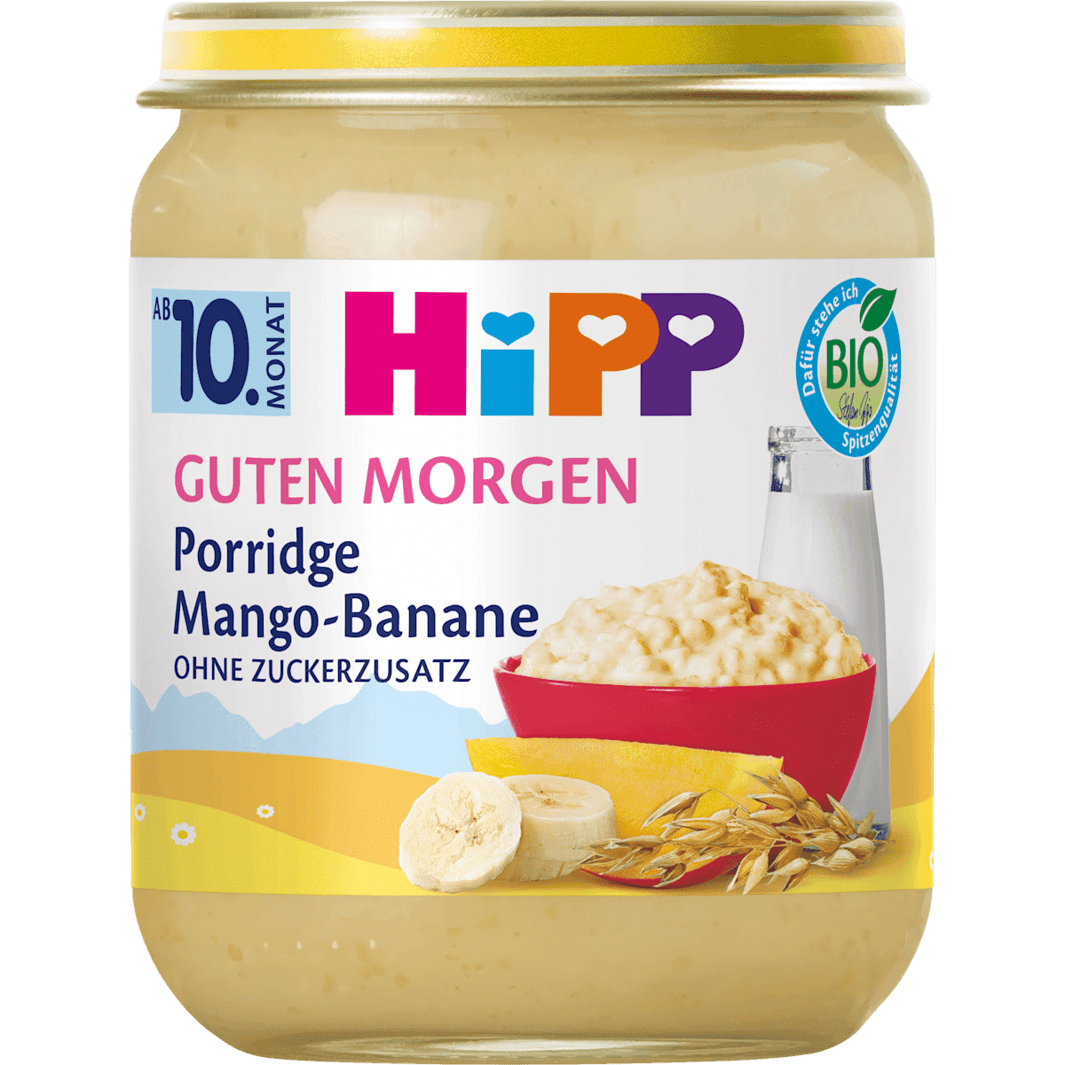 HiPP Porridge petit-déjeuner Mango-Banane-Porridge d'avoine, dès 10 mois, 160 g — منتج ألماني أصلي في المغرب