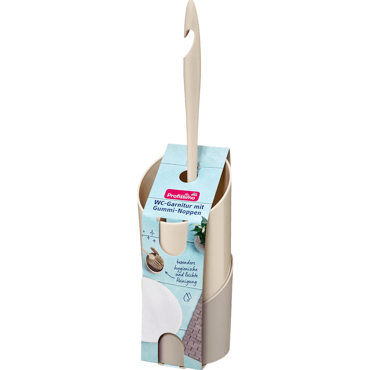 Profissimo Brosse WC Brosse WC avec support avec picots, 1 pièce (Profissimo Toilettenbürste WC-Garnitur mit Noppen, 1 St) — منتج ألماني أصلي في المغرب