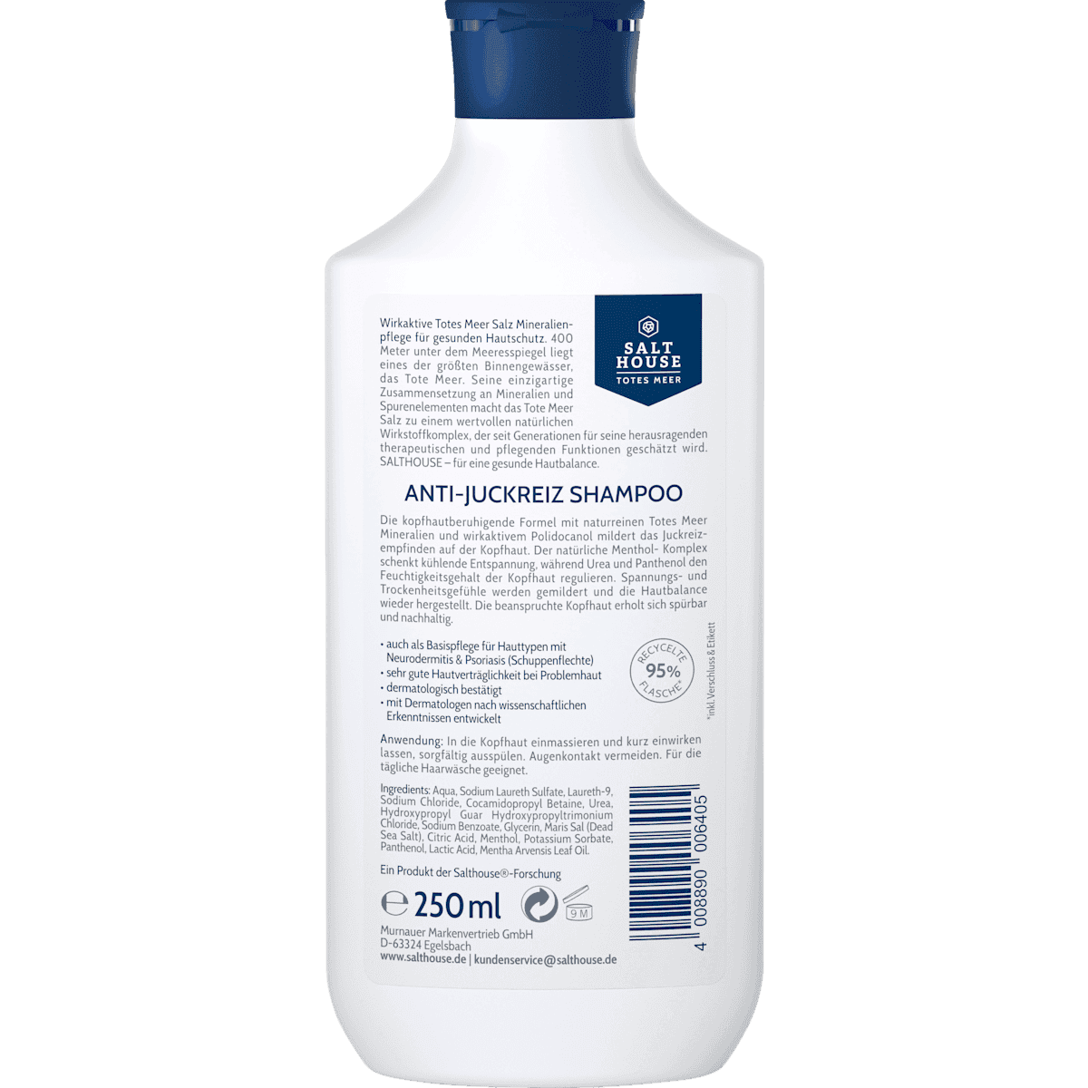 Salthouse Shampooing mer Morte Therapie Anti-Juckreiz, 250 ml (Salthouse Shampoo Totes Meer Therapie Anti-Juckreiz, 250 ml) — منتج ألماني أصلي في المغرب