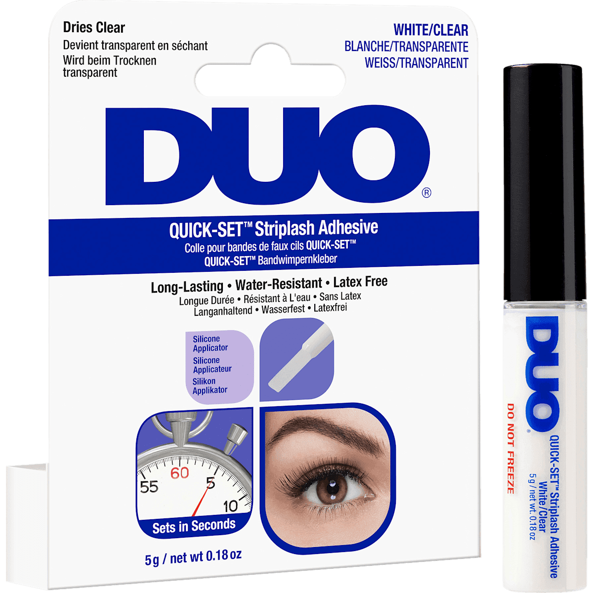 DUO Colle à faux cils Quick Set Adhesive - Clear, 5 g — produit allemand authentique au Maroc