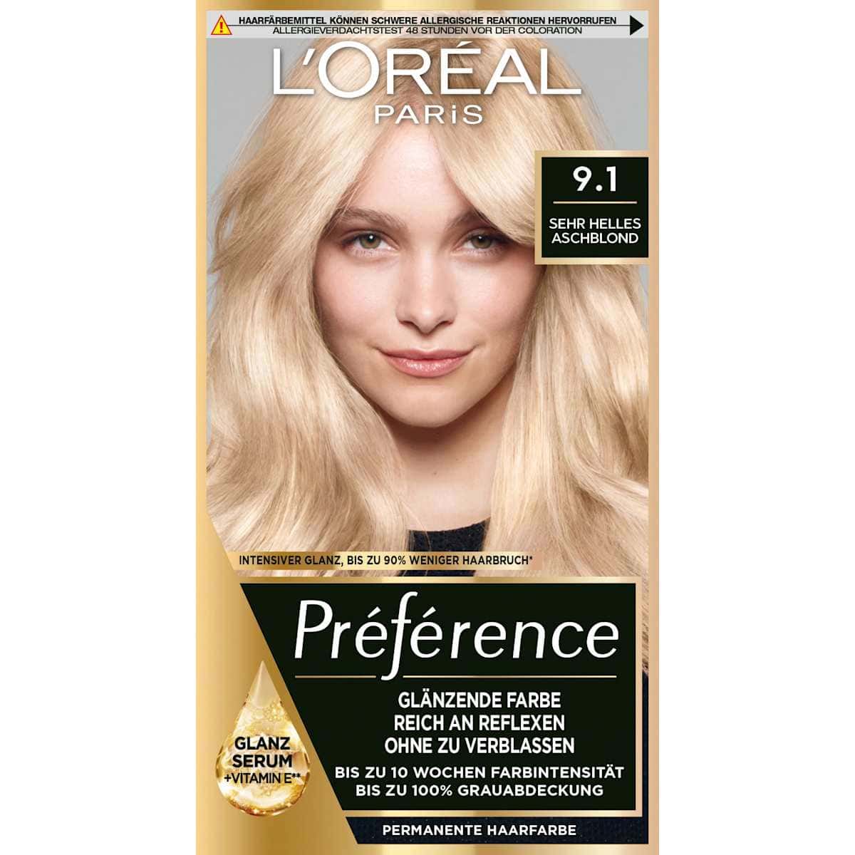 L'ORÉAL PARiS PRÉFÉRENCE Coloration 9.1 blond très clair cendré, 1 pièce — منتج ألماني أصلي في المغرب