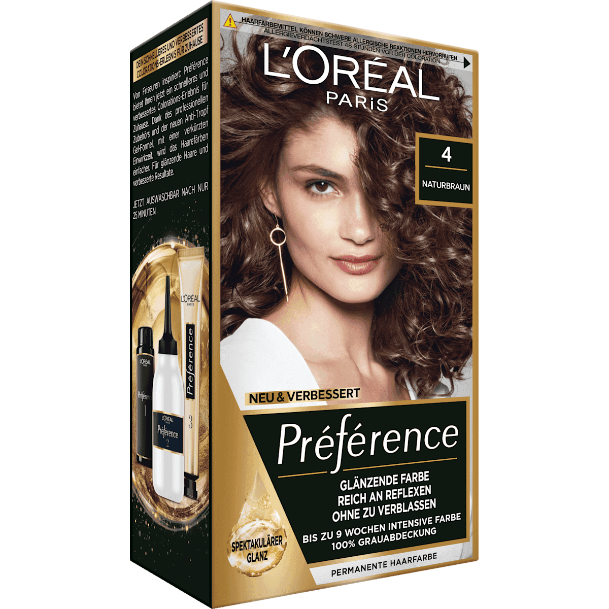 L'ORÉAL PARiS PRÉFÉRENCE Coloration 4 Naturbraun, 1 pièce (L'ORÉAL PARiS PRÉFÉRENCE Haarfarbe 4 Naturbraun, 1 St) — منتج ألماني أصلي في المغرب