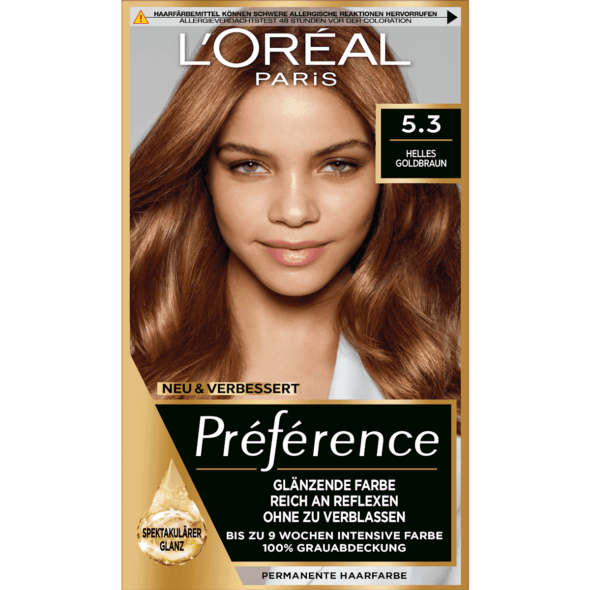 L'ORÉAL PARiS PRÉFÉRENCE Coloration 5.3 Helles châtain doré, 1 pièce — منتج ألماني أصلي في المغرب
