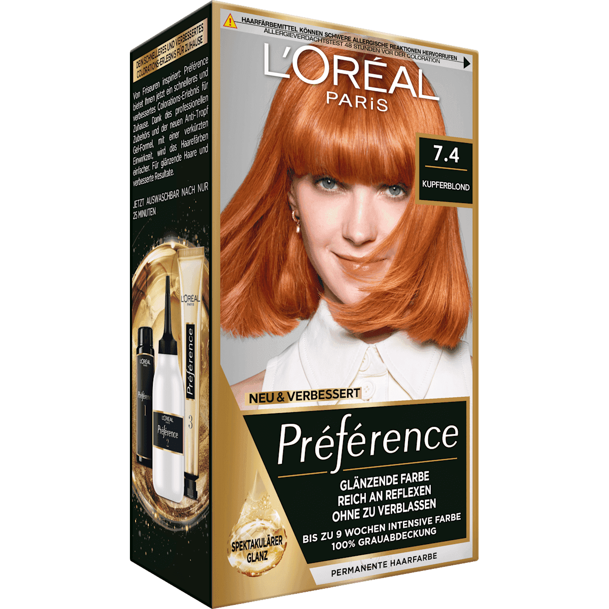 L'ORÉAL PARiS PRÉFÉRENCE Coloration 7.4 Kupferblond, 1 pièce (L'ORÉAL PARiS PRÉFÉRENCE Haarfarbe 7.4 Kupferblond, 1 St) — منتج ألماني أصلي في المغرب