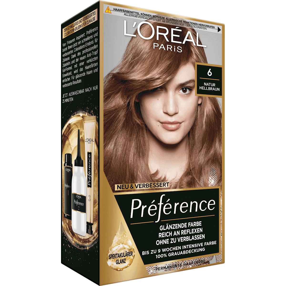 L'ORÉAL PARiS PRÉFÉRENCE Coloration 6 Natur châtain clair, 1 pièce (L'ORÉAL PARiS PRÉFÉRENCE Haarfarbe 6 Natur Hellbraun, 1 St) — منتج ألماني أصلي في المغرب