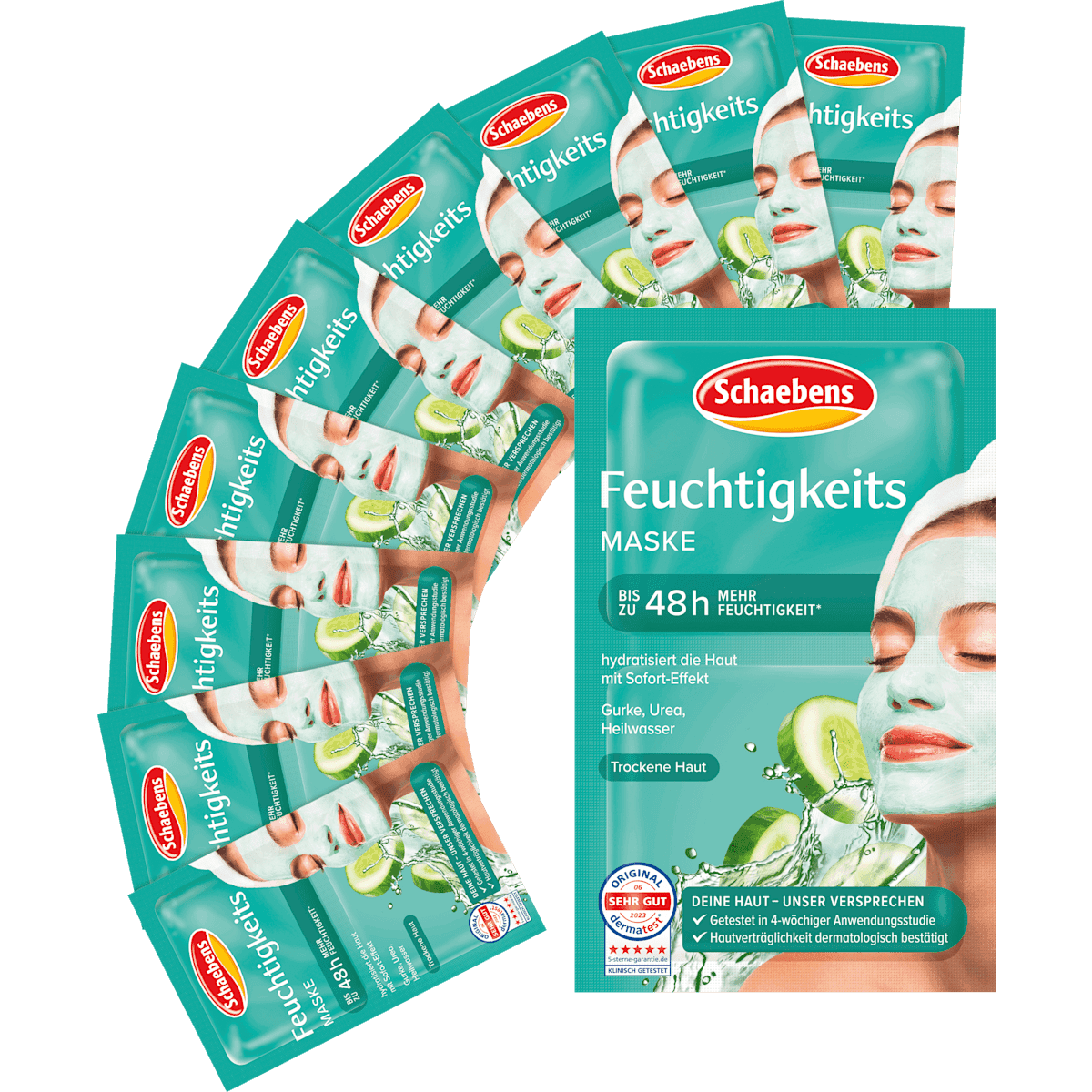 Schaebens Masque visage hydratation (10 pièces x2x5 ml), 100 ml — produit allemand authentique au Maroc
