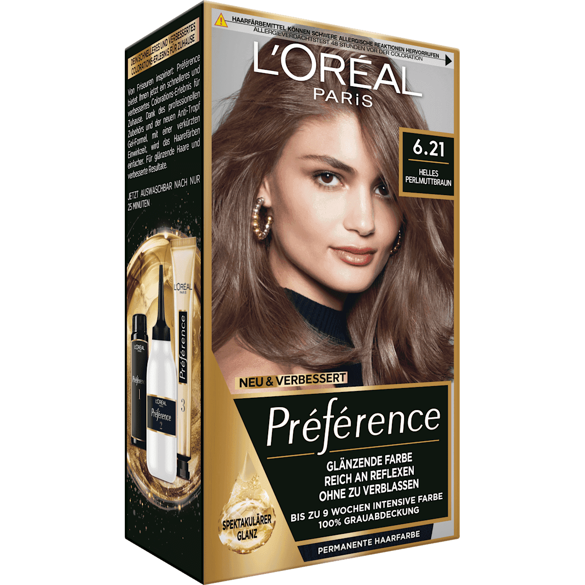 L'ORÉAL PARiS PRÉFÉRENCE Coloration 6.21 Helles Perlmuttbraun, 1 pièce (L'ORÉAL PARiS PRÉFÉRENCE Haarfarbe 6.21 Helles Perlmuttbraun, 1 St) — منتج ألماني أصلي في المغرب
