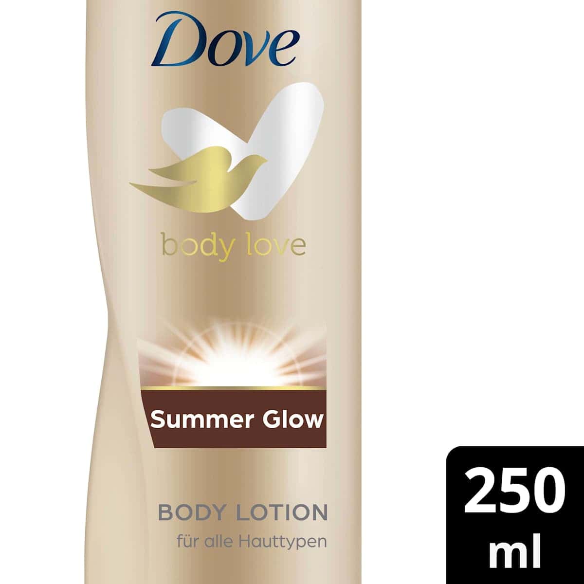 Dove Lait corporel body love summer glow, 250 ml — produit allemand authentique au Maroc