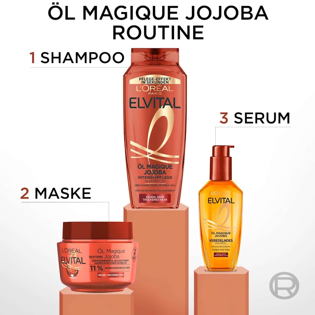 L'ORÉAL PARiS ELVITAL Oil hair oil Magic Jojoba, 100 ml (L'ORÉAL PARiS ELVITAL Haaröl Öl Magique Jojoba, 100 ml) — authentic German product in Morocco