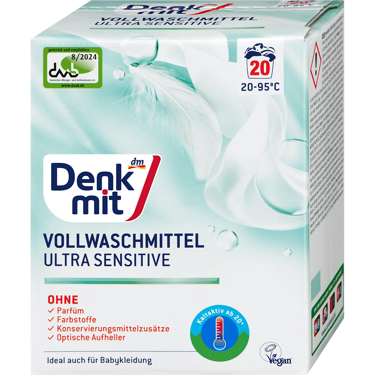 Denkmit Lessive universelle poudre Ultra Sensitive, 20 lavages (Denkmit Vollwaschmittel Pulver Ultra Sensitive, 20 Wl) — منتج ألماني أصلي في المغرب