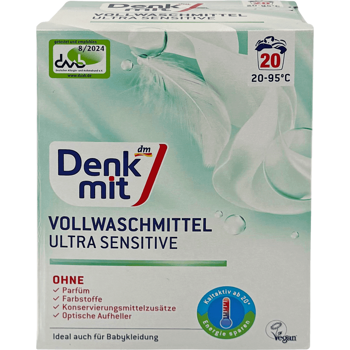 Denkmit Lessive universelle poudre Ultra Sensitive, 20 lavages — produit allemand authentique au Maroc