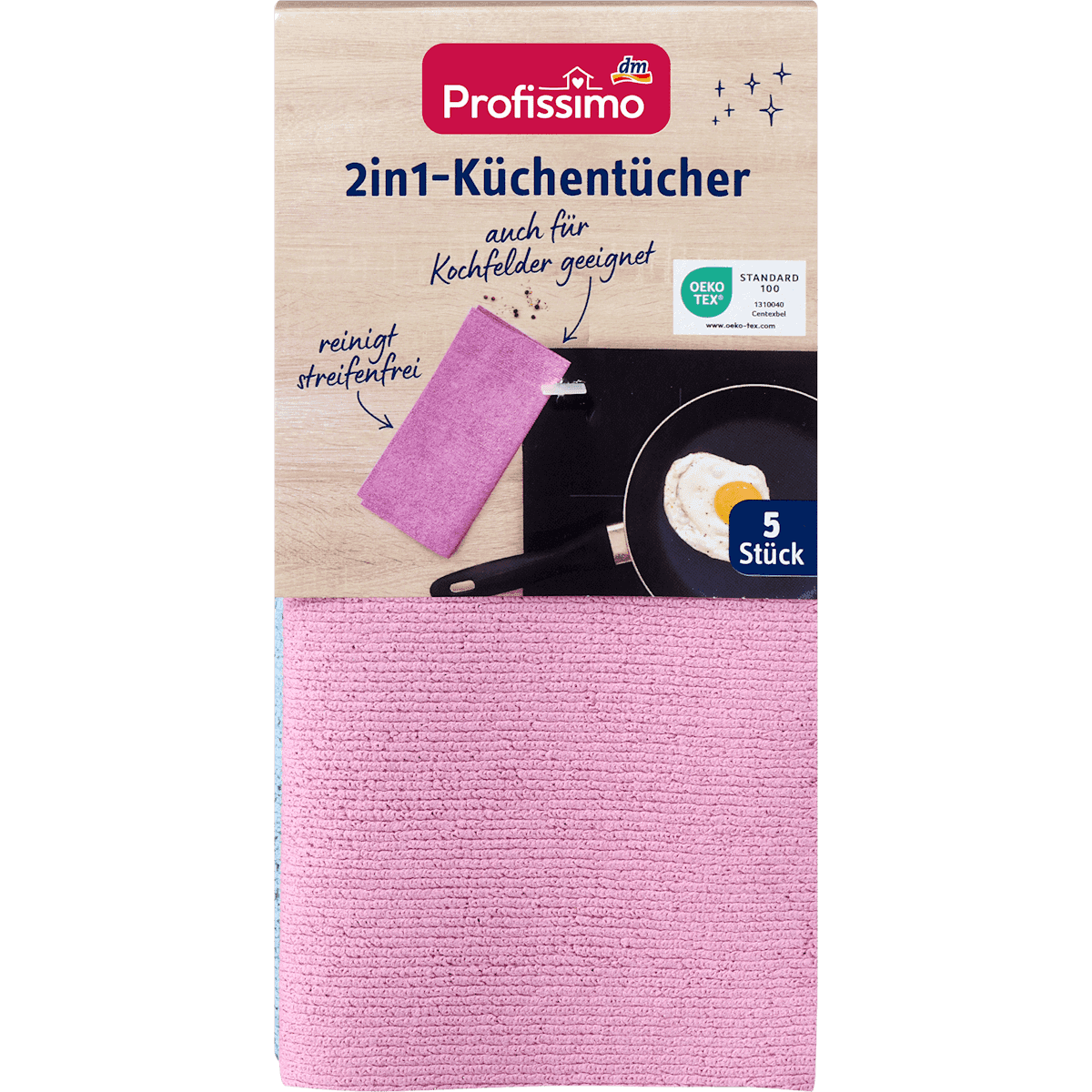 Profissimo 2in1-Essuie-tout, 5 pièces (Profissimo 2in1-Küchentücher, 5 St) — produit allemand authentique au Maroc