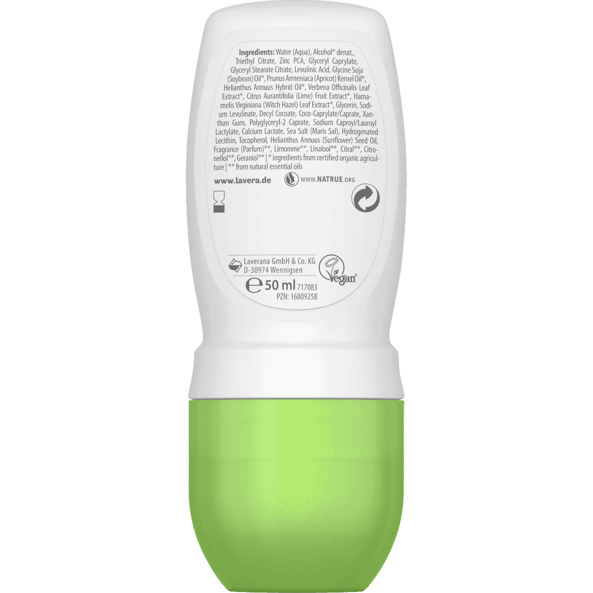 lavera NATURKOSMETIK Déodorant bille Natural & Refresh, 50 ml (lavera NATURKOSMETIK Deo Roll-on Natural & Refresh, 50 ml) — produit allemand authentique au Maroc