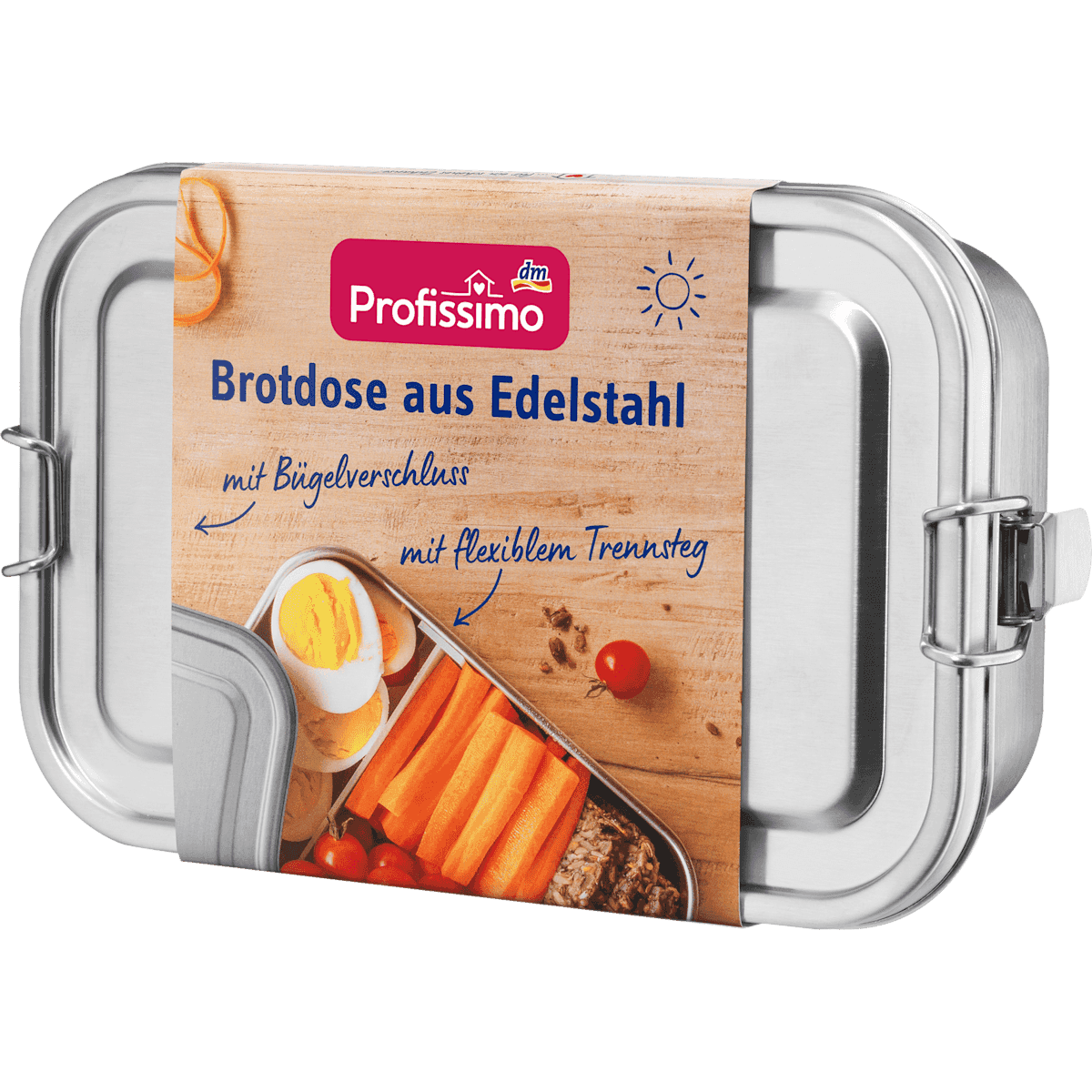 Profissimo snack Box in stainless steel with clip fermeture, 1 pc — authentic German product in Morocco