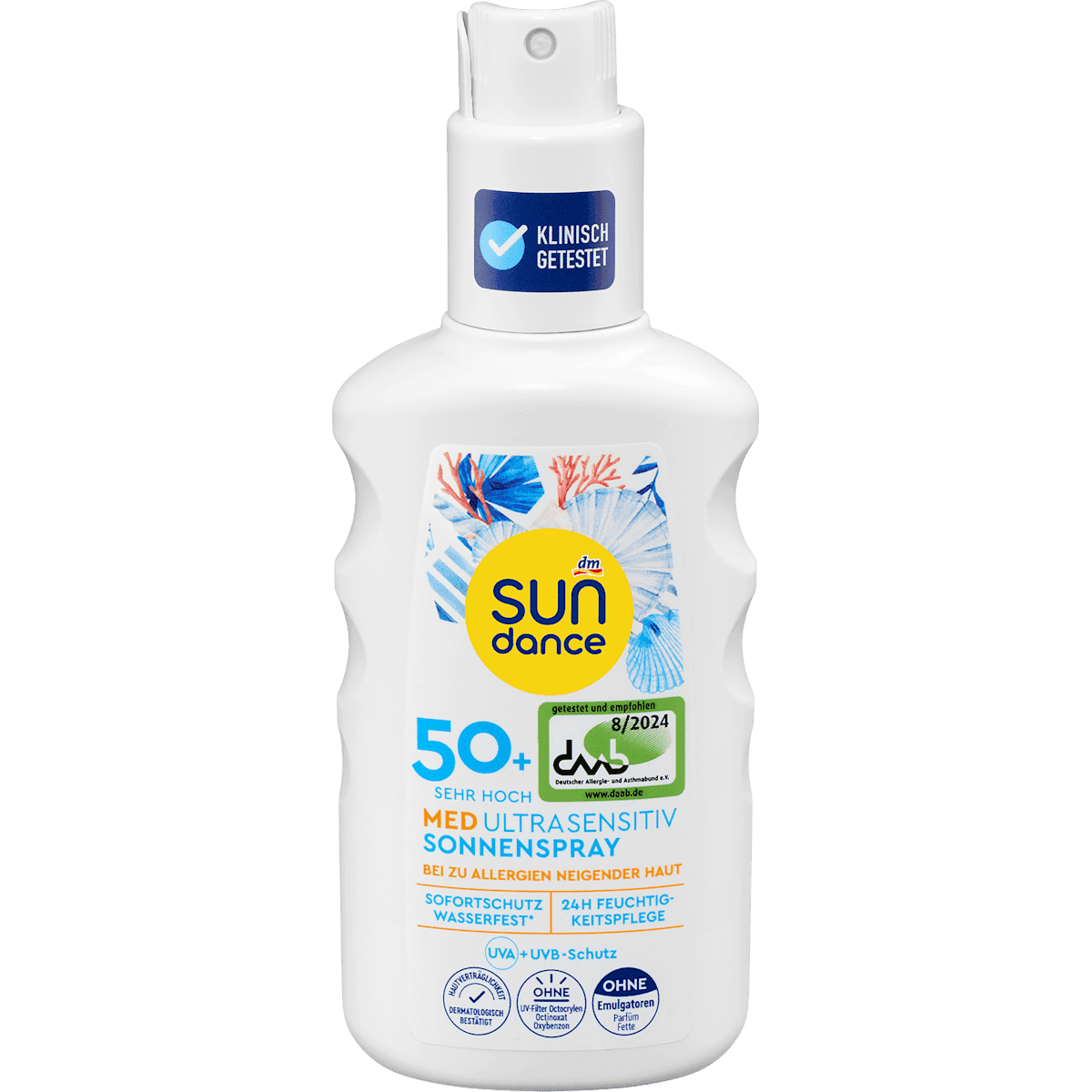 SUNDANCE Spray solaire MED ultra sensible, LSF 50+, 200 ml (SUNDANCE Sonnenspray MED ultra sensitiv, LSF 50+, 200 ml) — produit allemand authentique au Maroc