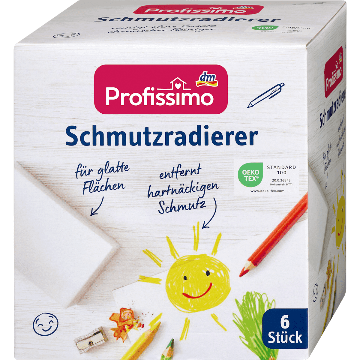 Profissimo Gommes magiques, 6 pièces (Profissimo Schmutzradierer, 6 St) — produit allemand authentique au Maroc