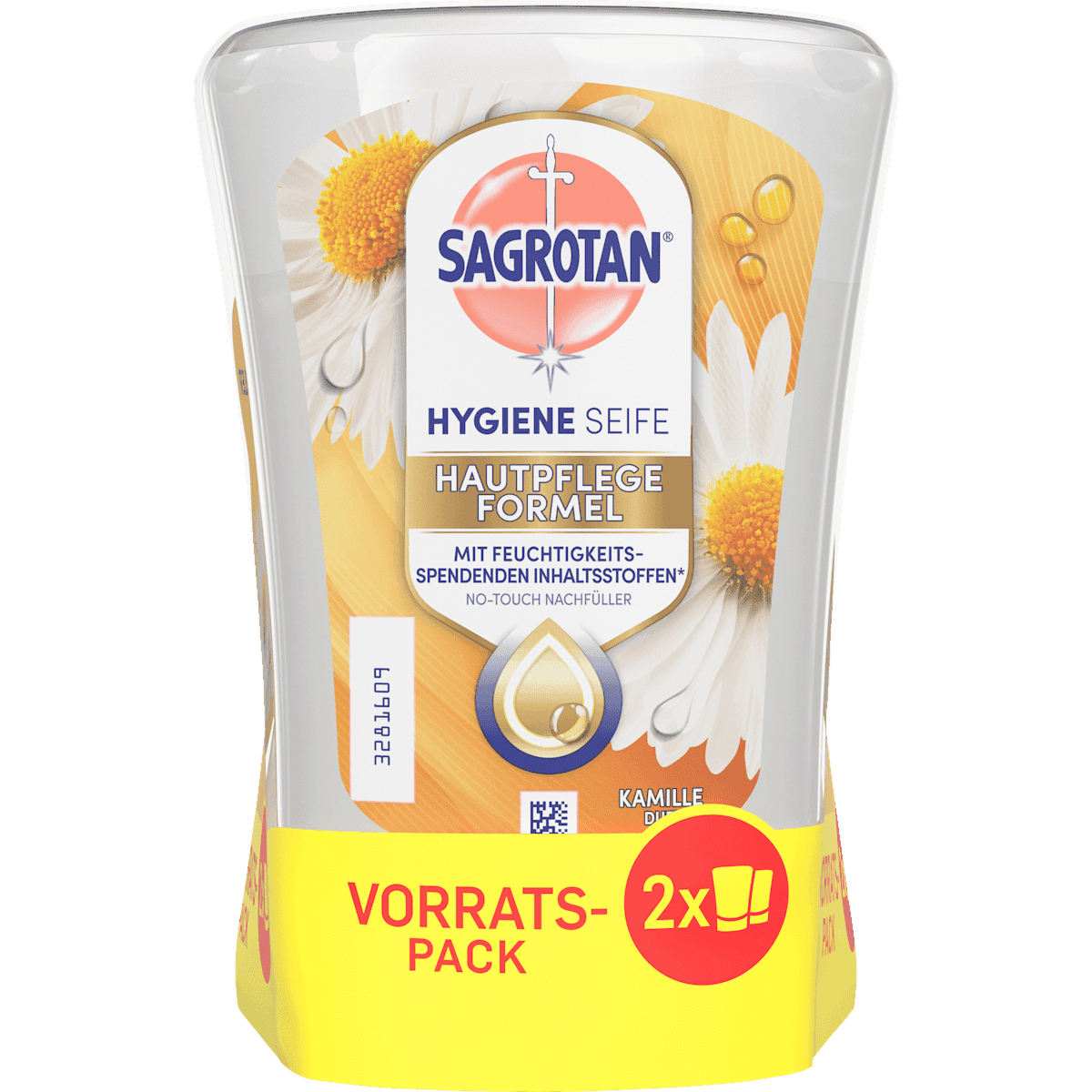 Sagrotan Soap liquid No Touch chamomile Hydra Care, refill (2x250 ml), 500 ml (Sagrotan Flüssigseife No Touch Kamille Hydra Care, Nachfüllpack (2x250 ml), 500 ml) — authentic German product in Morocco