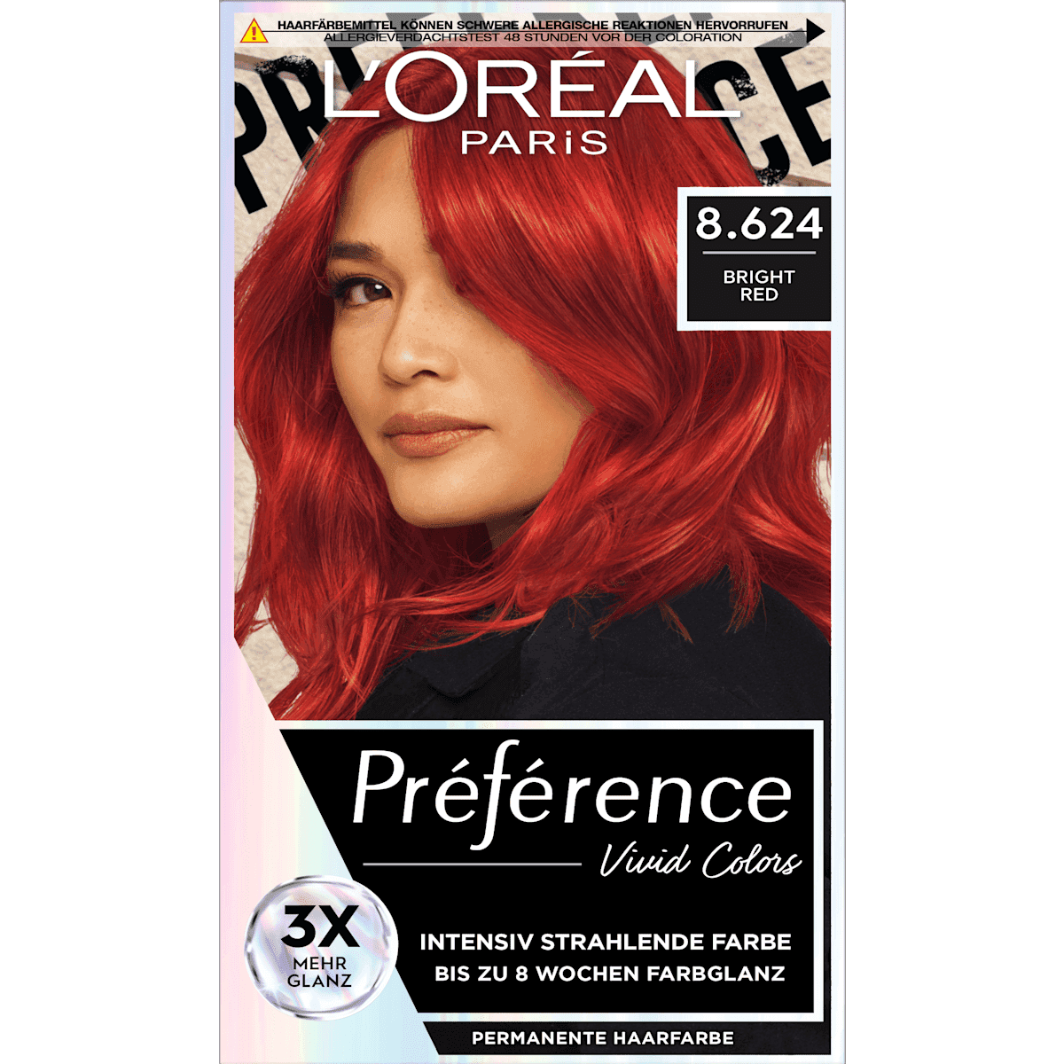 L'ORÉAL PARiS PRÉFÉRENCE Coloration Vivid Colors 8.624 Bright Red, 1 pièce — منتج ألماني أصلي في المغرب