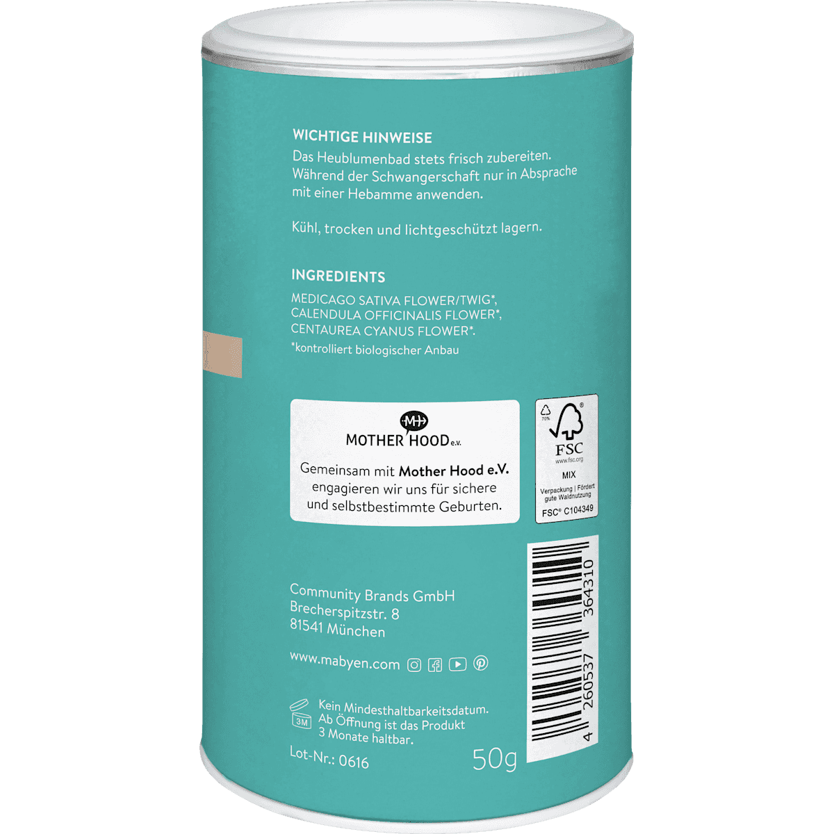 Mabyen Bain moussant Mama Heublumenbad, 50 g (Mabyen Badezusatz Mama Heublumenbad, 50 g) — produit allemand authentique au Maroc