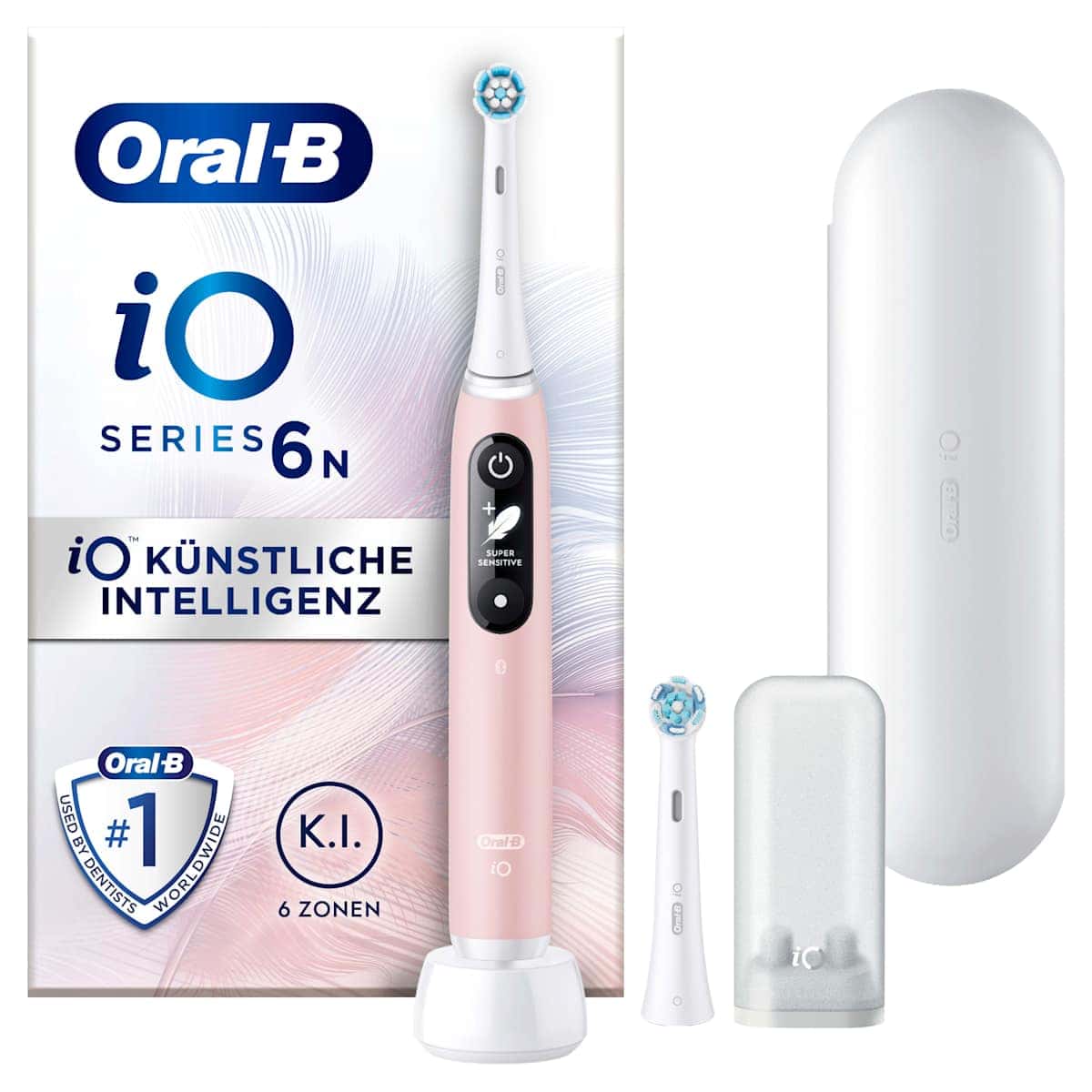 Oral-B Brosse à dents électrique iO Series 6 Pink Sand, 1 pièce — produit allemand authentique au Maroc