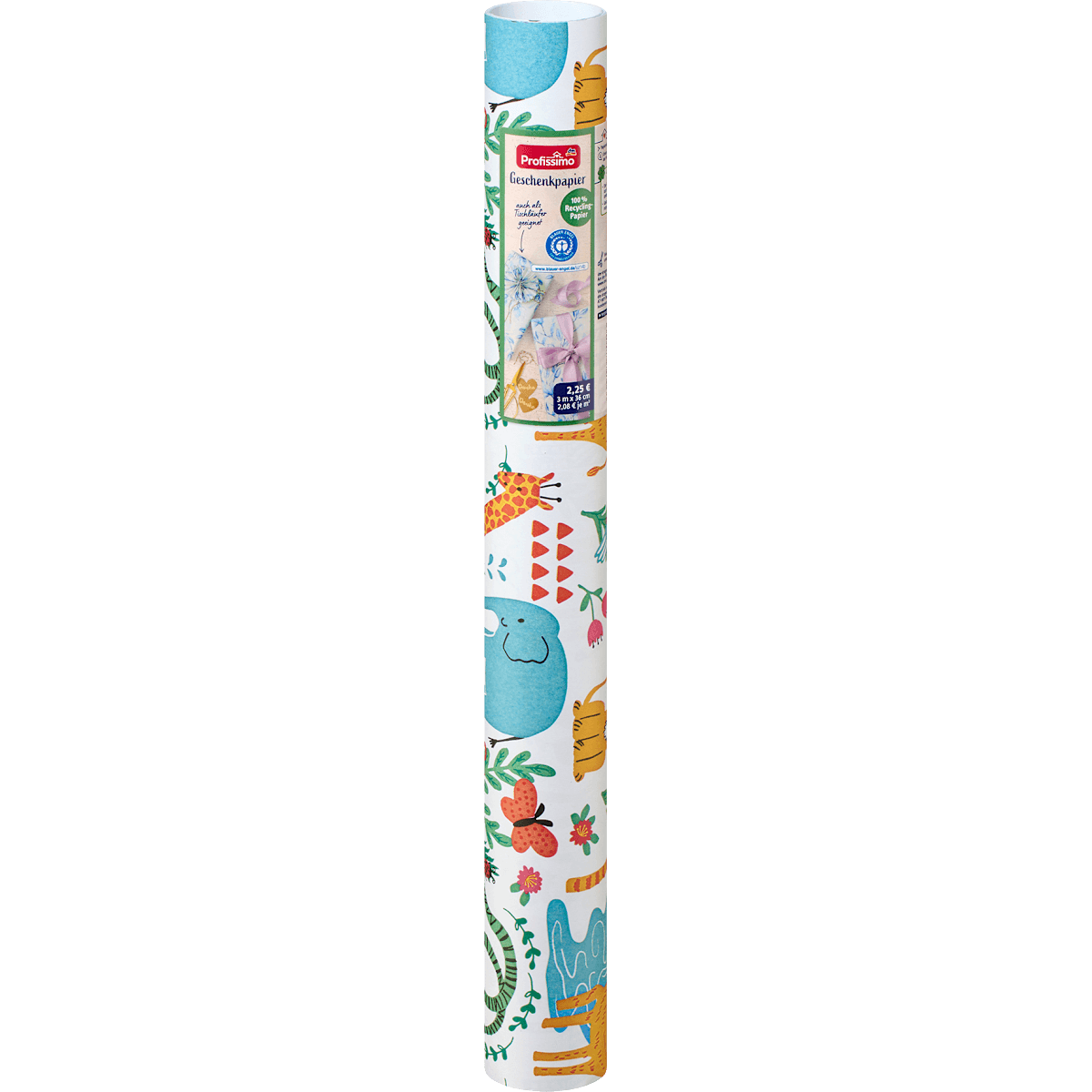 Profissimo Papier cadeau "jungle", rouleau court (3mx36 cm), 3 m (Profissimo Geschenkpapier "Dschungel", Kurzrolle (3mx36 cm), 3 m) — منتج ألماني أصلي في المغرب