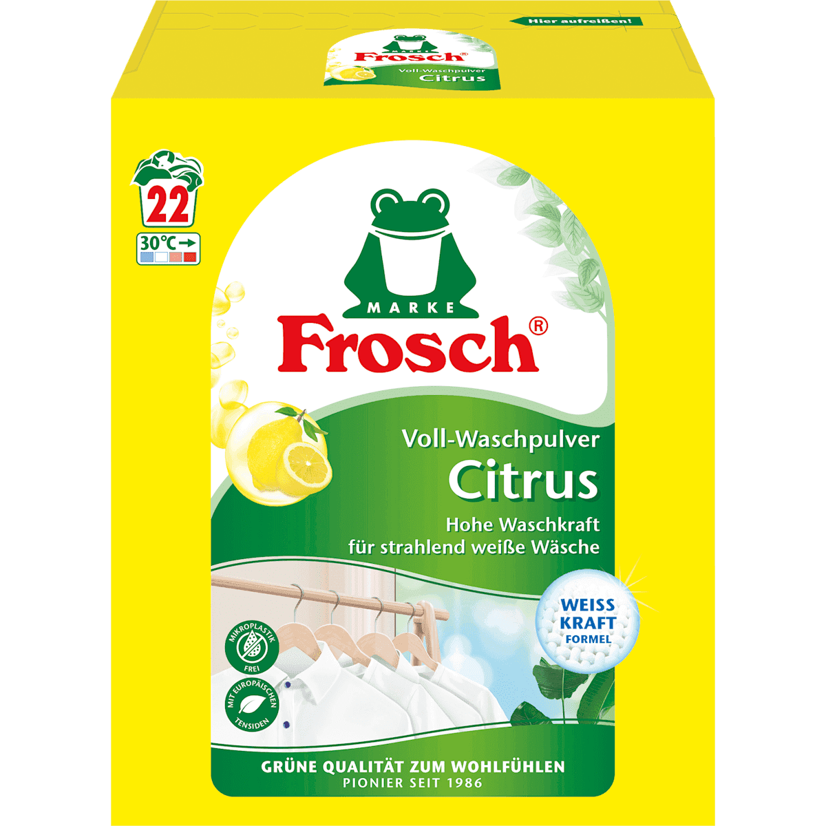 Frosch Lessive universelle poudre Citrus, 22 lavages — produit allemand authentique au Maroc