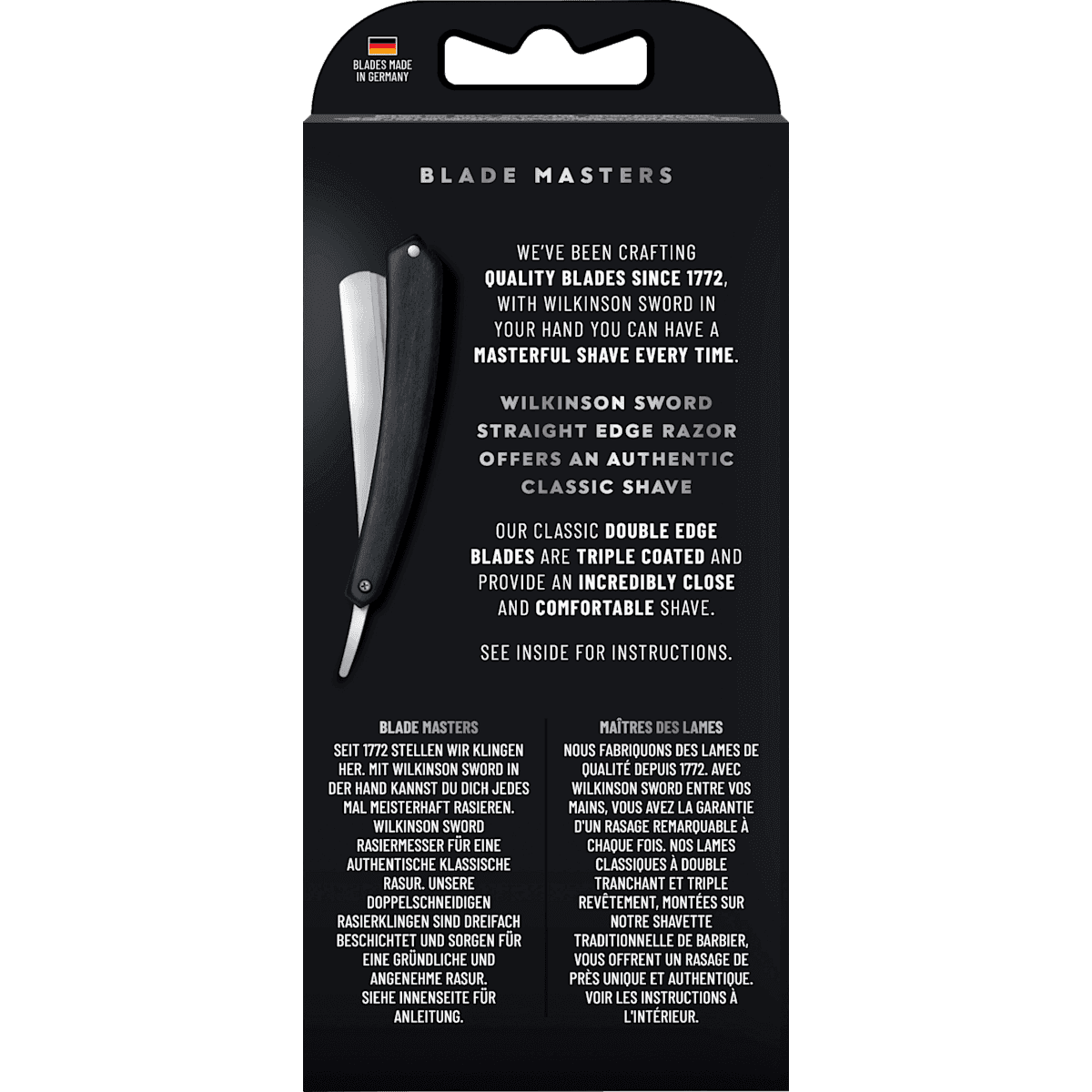 Wilkinson Sword Coupe-chou, Classic Straight Edge, 1 pc (Wilkinson Sword Rasiermesser, Classic Straight Edge, 1 St) — authentic German product in Morocco