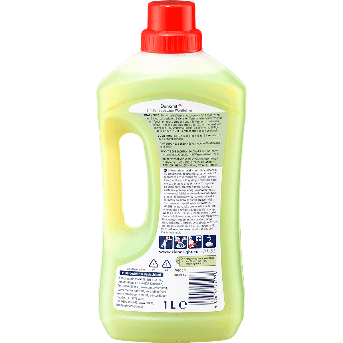 Denkmit Cleanser multi-usages Limettenzauber, 1 l (Denkmit Allzweckreiniger Limettenzauber, 1 l) — authentic German product in Morocco