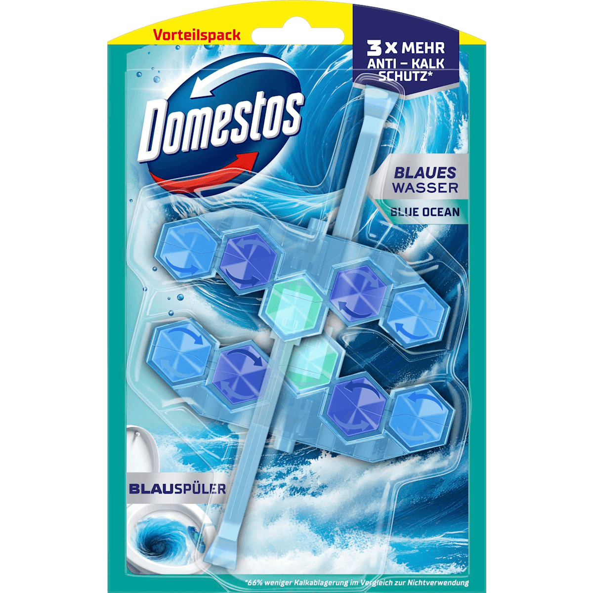 Domestos Bloc WC bleu Ocean, 2 pièces — منتج ألماني أصلي في المغرب