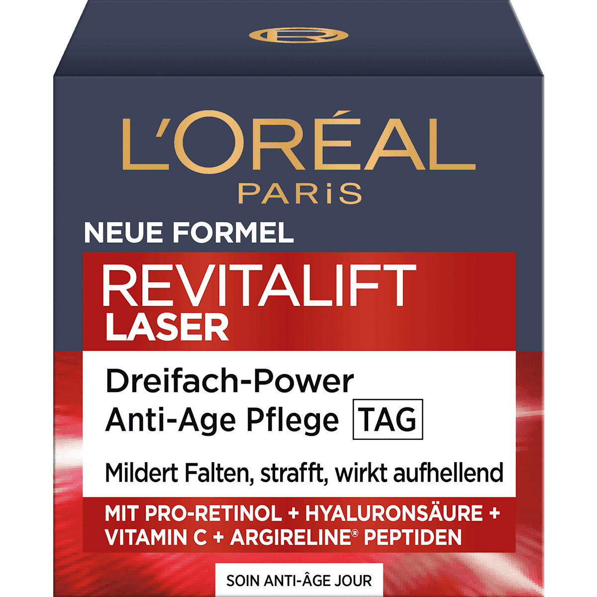 L'ORÉAL PARiS REVITALIFT crème visage Anti-Aging Laser avec Pro-Retinol, Acide hyaluronique et Vitamine C, 50 ml (L'ORÉAL PARiS REVITALIFT Gesichtscreme Anti-Aging Laser mit Pro-Retinol, Hyaluronsäure und Vitamin C, 50 ml) — منتج ألماني أصلي في المغرب